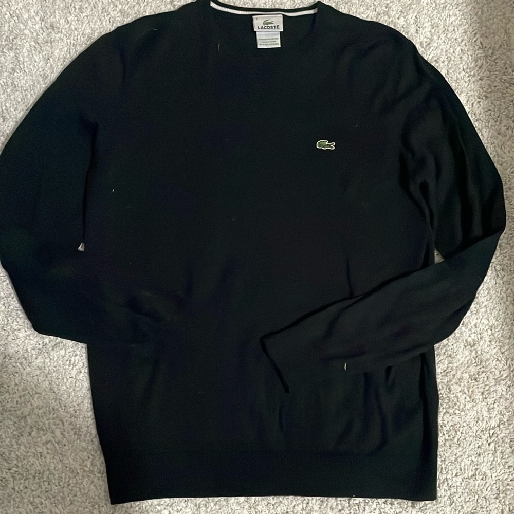 Men’s black Lacoste pullover sweater